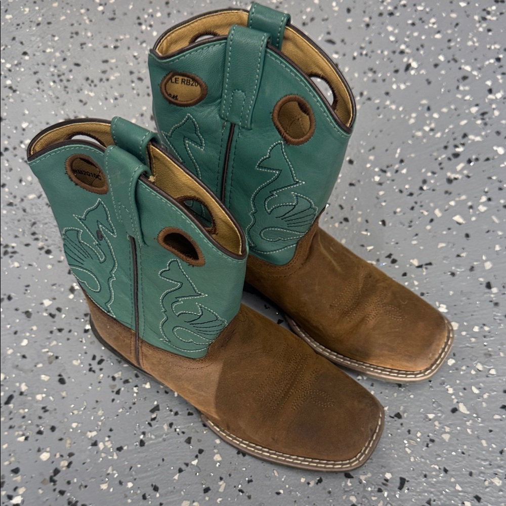 Kids Brown and Green Boots